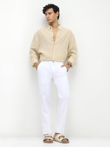Image of Urbano Fashion Men's Cotton Light Weight Non-Stretch Slim Fit Casual Trousers