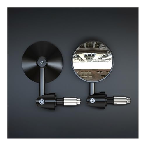 Espejos retrovisores para manillar de motocicleta giratorios y redondos con anclaje de 16 mm 2