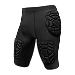 Topeter Football Padded Girdle with Hip, Thigh, Tailbone Padding, Paintball Armor Short Tights, Compression Impact Hockey Shorts L