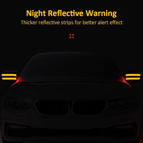 Image of Car Windshield Snow Cover, Magnetic Windshield Cover, Multi-Directional Protection, Universal Fit Waterproof Windproof Sunshade Snow Cover with Side Mirrors Cover Fits Most Cars Trucks SUVs, Orange