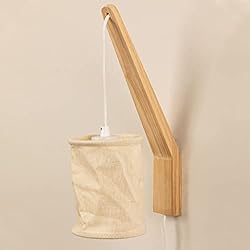 Lamparas De Pared Con Pantalla SKLUM Lámpara de Pared con Pantalla Colgante Uroa Madera de Caucho Beige Crema