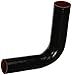 HPS HTSER90-125-150-BLK Silicone High Temperature 4-ply Reinforced 90 degree Elbow Reducer Coupler Hose, 75 PSI Maximum Pressure, 4" Leg Length on each side, 1-1/4" > 1-1/2" ID, Black