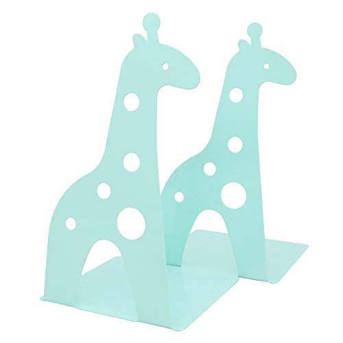 Serre-livres girafe vert clair en métal design épuré et robuste