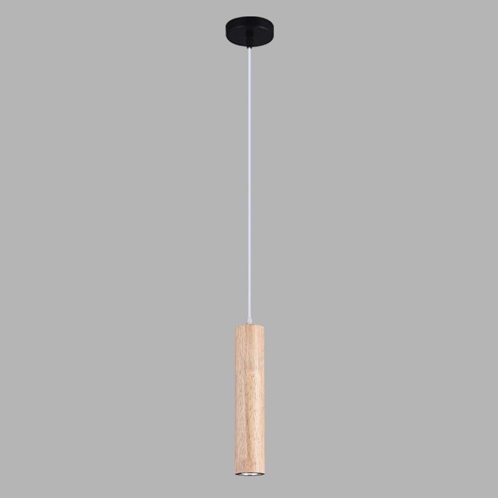 Foco colgante para mesita de noche y dormitorio con lámpara de techo LED de madera
