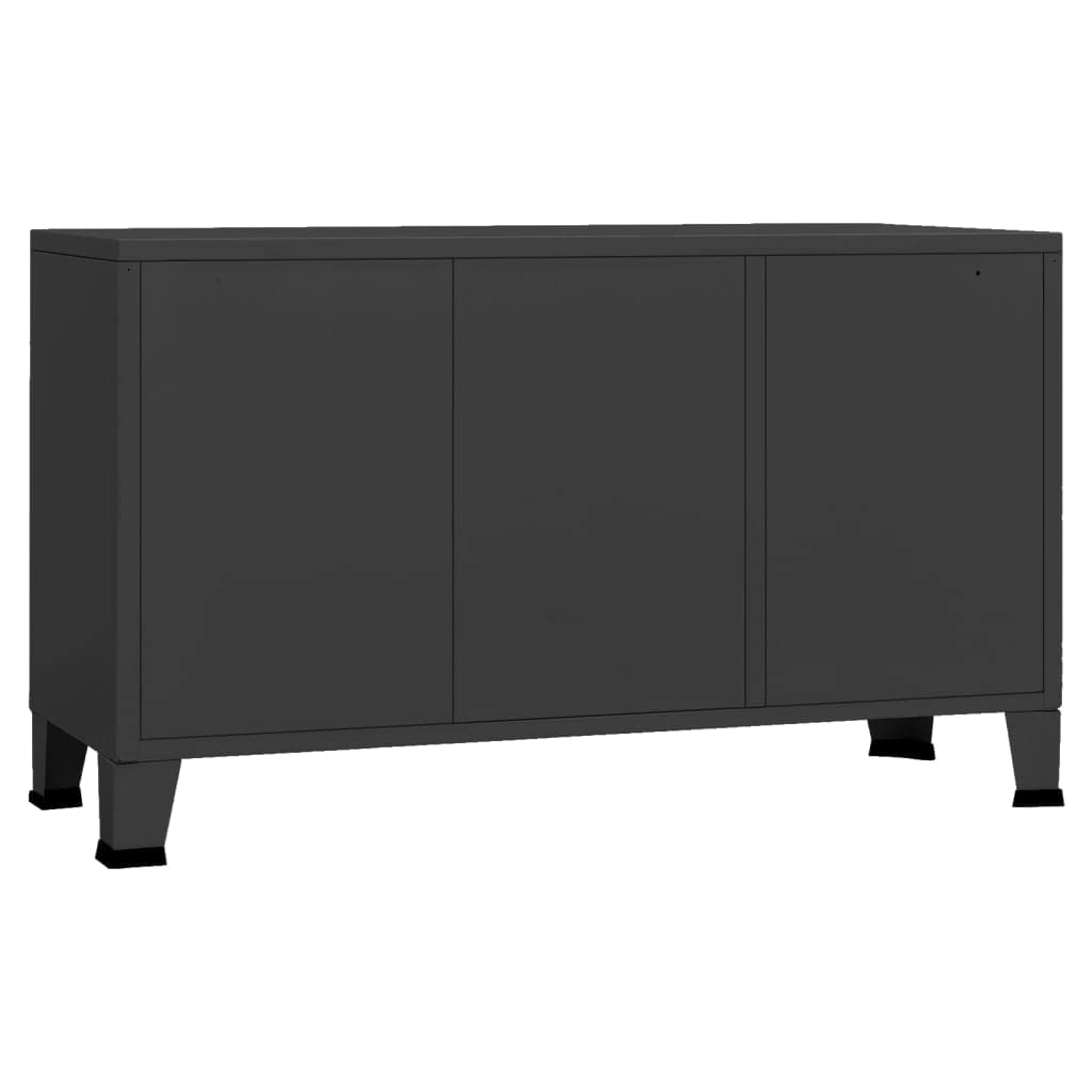 Générique Bufet przemysłowy czarny 105x35x62 cm Metal Szkło