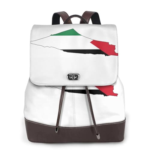 Sac à dos en cuir avec imprimé carte de Palestine EdWal chic et durable pour ordinateur portable