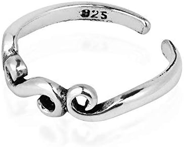 AeraVida Swirling Infinity Symbol Inspired .925 Sterling Silver Toe or Pinky Ring for Inspirational and Trendy Summertime Fashion Accessories