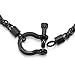 COOLSTEELANDBEYOND Mens Women Black Steel Foxtail Wheat Chain Necklace, Screw Anchor Shackle Nautical Sailor Clasp
