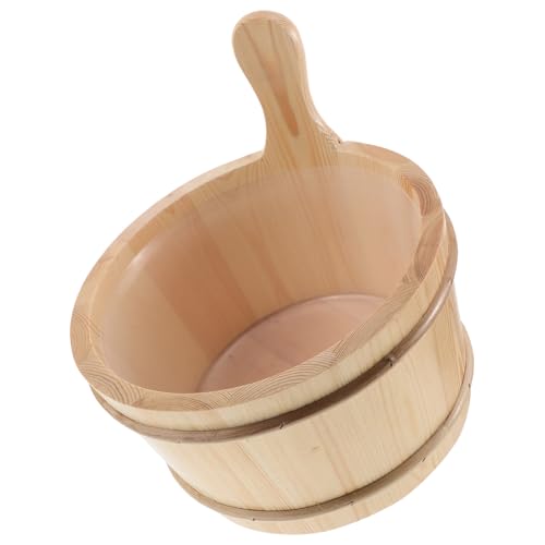 UPKOCH Seau de Sauna avec Cuillère et Doublure Accessoire Authentique pour Bain de Vapeur Salle de Sauna et Jardin