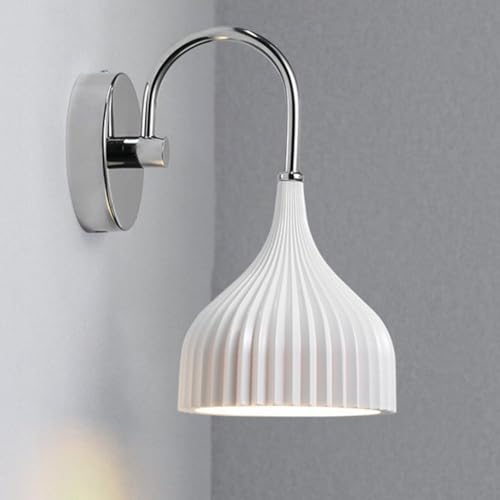 Aplique Vintage de Interior E14 de Metal Cromado con Pantalla acrílica, lámpara de Noche Decorativa Antigua, 1 Llama, para Dormitorio, Sala de Estar, escaleras.