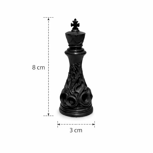 Image of TADCraft Decorative Chess Pieces - Artistic Black and White Ornate Chessmen for Display, Collection & Casual Play,(32 Pieces)