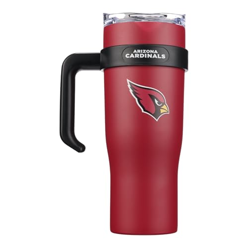 Image of The Memory Company Officially Licensed 46oz Team Color Slim Tumbler with Straw and Handle, Arizona Cardinals