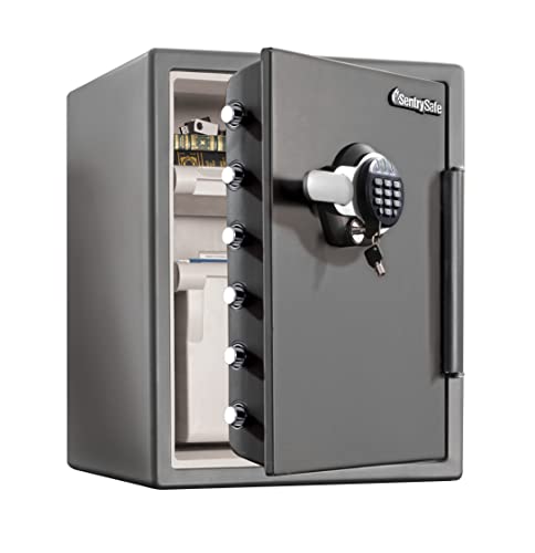 Master Lock Sentry Safe Certified Fireproof and Waterproof Safe, 56.5L, 472 x 605 x 490 mm, Digital Combination with backup Key and Backlit Keypad, for home and professionals