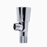 Solid Brass Angle Valve 1/2 Inch for Washing Machine and Toilet, Chrome Plated