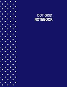 Paperback Dot Grid Notebook: Navy Blue Polka dots pattern cover, 200 sheets / 400 page Dot Grid Journal, 8.5 x 11 inch, A4, Dotted Grid Spacing Size 0.2" or 5mm apart, perfect bound, Matte Soft Cover Book