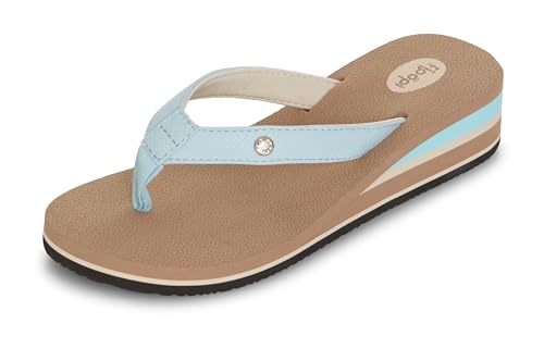 Image of Floopi High Heel Wedge Sandals for Women-Comfort Yoga Mat Footbed for Support, Flip Flop Thong Platforms for Summer