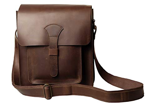 Superior Leather SLG-23 Sac à bandoulière en cuir pour homme Marron Cover