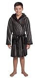 peignoir de bain fille 16 ans pas cher Taille : 15-16 ans Slumber Hut® Robe de chambre en polaire à capuche de luxe pour garçon Tissu Shaggy Snuggle ou flanelle - Bleu marine gris - Taille 7 8 9 10 11 12 13 ans, anthracite/noir, 15-16 ans