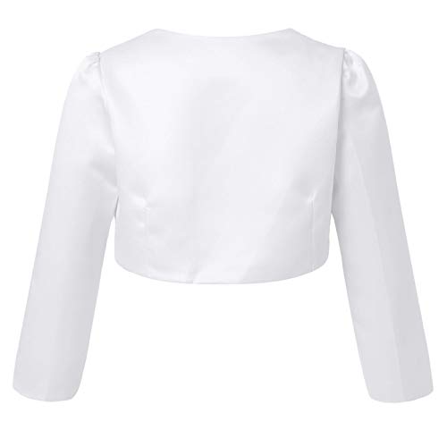 YiZYiF Kids Girl's Long Sleeve Bolero Shrug Jacket Dress Coat Open Cardigan Flower Girl Dress Cover Up2