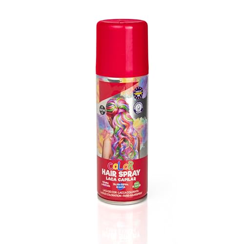 Laca de Pelo Color Rojo 125ml - Spray Colores para Cabello Rápida coloración, Lavable
