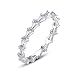 Hoisy Anillos de plata de ley, anillos minimalistas para mujer Trapezoidal Zircon Anillo de plata de plata, Cubic Zirconia