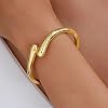 MTINEAPS Gold Bangle Bracelets for Women Teens Trendy Chunky Adjustable Twist Cuff Bracelet Jewelry Gifts (Gold) #3