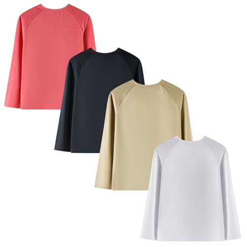 Youth Boys Girls Long Sleeve Active Shirts Dry-Fit Moisture Wicking Athletic Performance T-Shirt Tops3