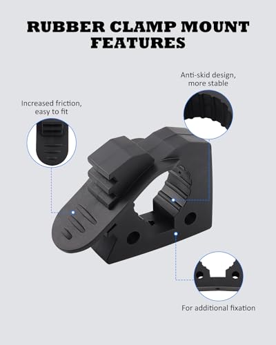 Image of Quick-Release Clamp Mount Rubber Clamp Grip for 1-1 /7'' to 1-3 /7'' Diameter Tools and Equipment Used on Off-road vehicle, UTV, ATV, Van, Trucks, Boat & Train- 12 Pack