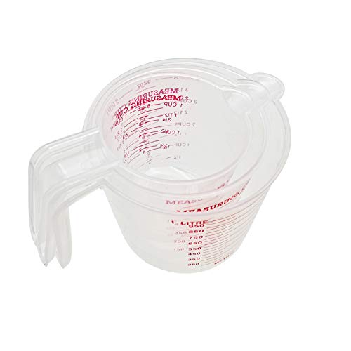3 pièces Verre Mesureur Plastique Verre Doseur Transparente avec Poignée en Silicone Verre Doseur Gradué Empilables Pot Gradué Plastique pour Mesurer Liquides Huile et Poudres avec Mesures - Image 6