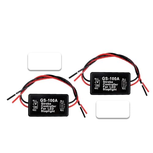 EWOJUYE 2PCS Brake Light Strobe Module 6V-30V GS-100A,LED Pulsing Brake