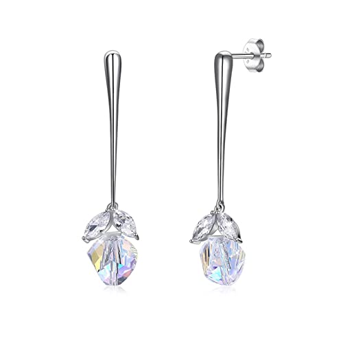 Mode-Ohrring 925 Sterling Silber Damen Ohrringe Unregelmäßige Lange Quaste Drop Ohrringe Klassische Kristall Funkelnder Feinschmuck Damenohrringe Cover