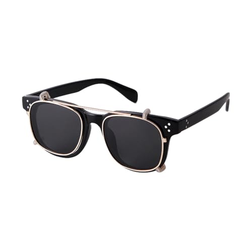 Lunettes de soleil clip sur carré amovible vintage homme femme léopard