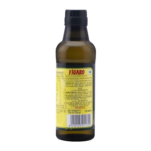 Figaro Extra Virgin Olive Oil- 100% Natural and Cold Extracted-Perfect for Salad, Paratha, Marinade - Imported from Spain- 250ml Bottle