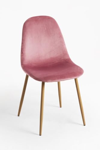 Regalos Miguel - Sillas Comedor - Silla Teok Terciopelo - Rosa