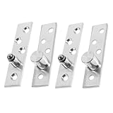 Ipetboom Durable Metal Full Rotation Pivot Hinge for Cabinet and Wood Doors, Medium Offset Concealed Door Pivot Hinges 2 Pairs Pack, Brushed Silver Finish Suitable for Heavy Duty Industrial