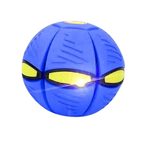 Pelota Saltarina Niños Gracioso Metaball Mágico, Platillo Volador Magic Metaball con 6 Luces, Children's Bouncing Ball para Interacción Entre Padres E Hijos (A01-Azul(Versión con Seis Luces))