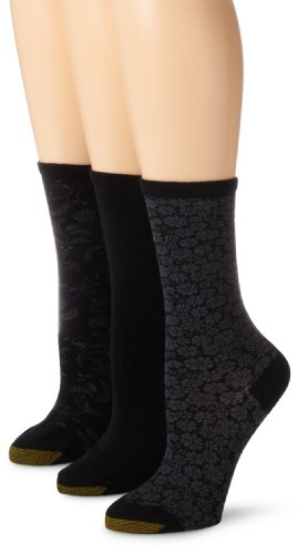 Gold Toe Women's Fashion Pack D, Black, Shoe Size: 6-9