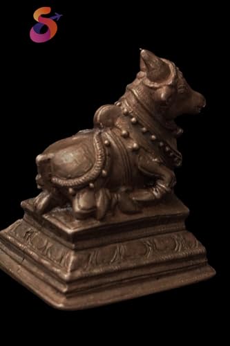 Image of Copper God Idols Nandhi,2.1 inches, 150 Grams, Patina Antique Finish, Pack of 1 Piece