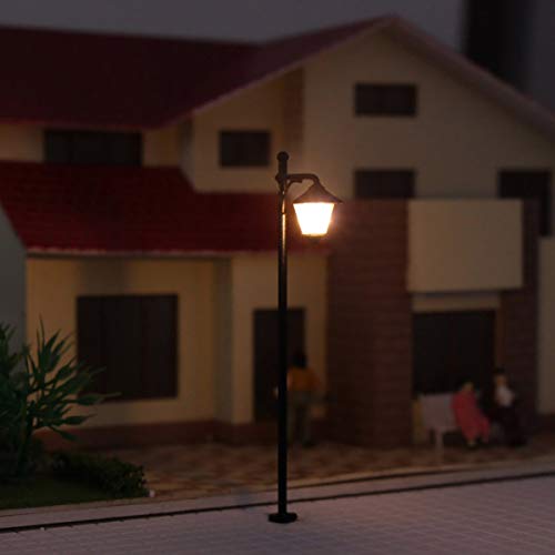 HIUHIU 10pcs Modelleisenbahn LED-Straßenleuchte HO Skala 6cm 12V neu LYM10 Modell im Freien Licht Garten-Licht LED – Bild 4