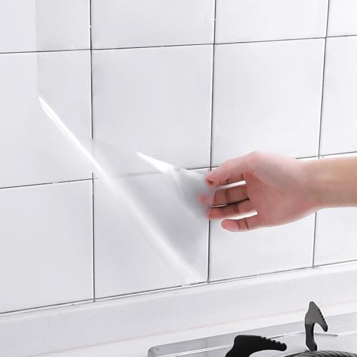 Película protectora de pared lavable y transparente papel pintado estático para cocina 3m