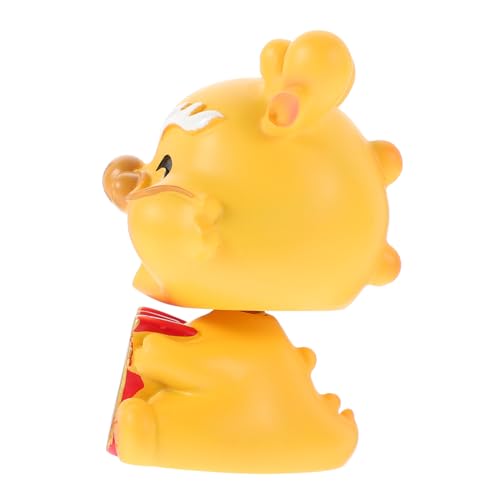 Cabilock Figura Cabezona De Resina De Dragón Mini Figura De Dragón Cabeza Temblorosa para Decoración De Escritorio para Coleccionista