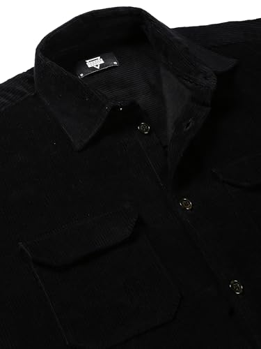 Image of Thomas Scott Men's Premium Spread Collar Double Pocket Corduroy Oversized Shackets
