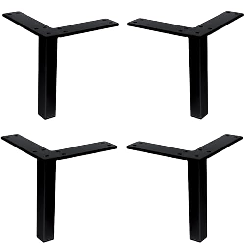 Questo set di 4 gambe per mobili è composto da robuste staffe metalliche. Queste gambe non sono regolabili in altezza.