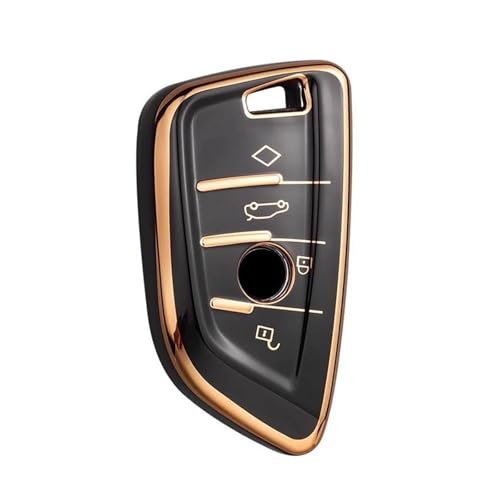 Étui coque de protection clé voiture haut de gamme en TPU or noir pour Série 5 G30 et X6 F16