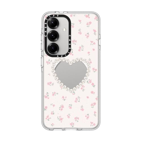 Coque transparente Galaxy S25 CASETiFY cœur nacré compatible Magsafe