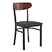 Flash Furniture Wright Commercial Dining Chair 515 LB. Capacity Steel Frame-Integrated Footrest, 1 Pack, Walnut Wood Back/Black Vinyl Seat