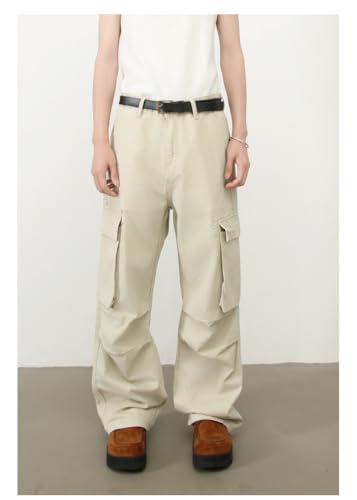 Men's Denim Jeans American Multi-Pocket Casual Loose Wide Leg Workwear Commuting Daily Pants for Men4