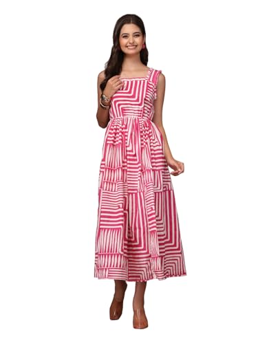 Image of Dress for Women | New Rayon Floral Printed Flared Maxi Dress for Women & Girl's