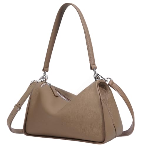 Genuine Leather Purses for Women, Real Leather Women's Shoulder bag Handbag Crossbody Bag Hoho bag with Adjustable Strap