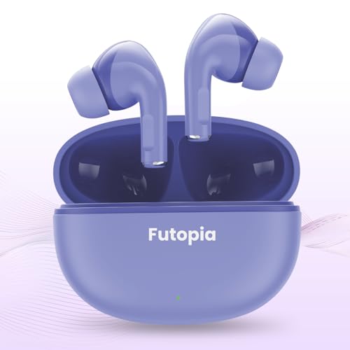 Image of FUTOPIA FirePods Bluetooth 5.4 TWS Earbuds with 13mm Drivers, Deep Bass, Type-C Fast Charging & 200mAh Charging Case- Blue